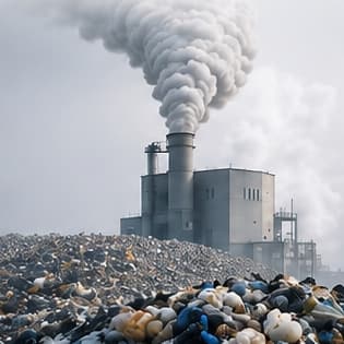 Industrial pollution, emissions and waste incineration from discarded plastics